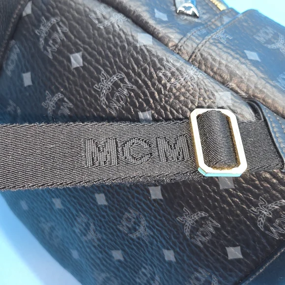 MCM Black and Gold Studded Backpack - Picture 8 of 16